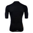 Load image into Gallery viewer, Back of black mens cycling jersey top on white background